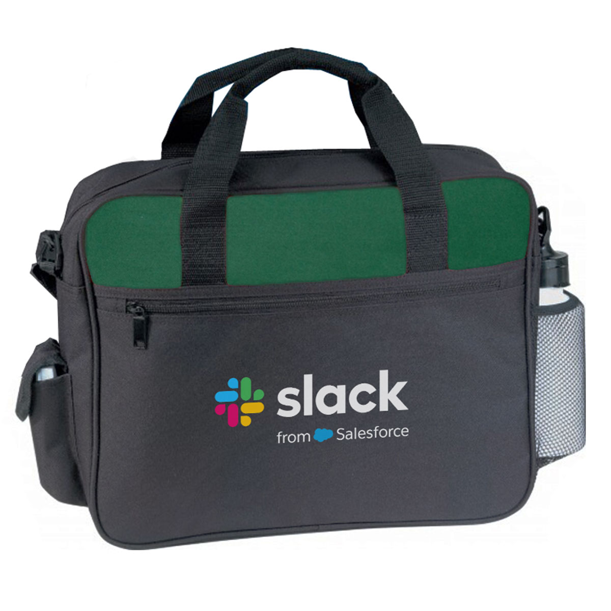 Deluxe Business Portfolio with Cell Phone Pocket and Bottle Holder - dark green (5081)