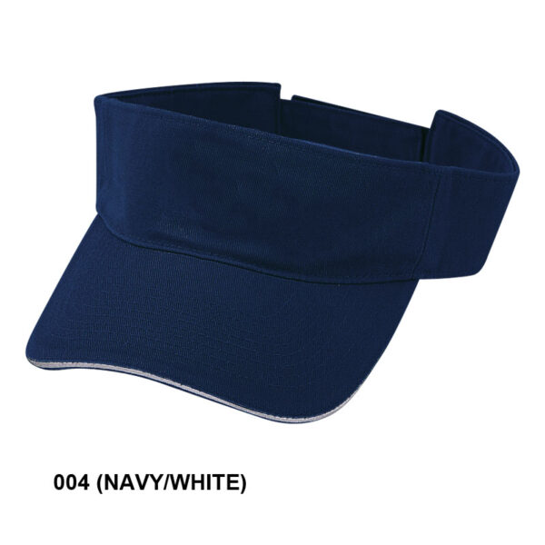 Pro Style Deluxe Cotton Twill Visor Washed w/ Sandwich Bill (21407) - Image 3