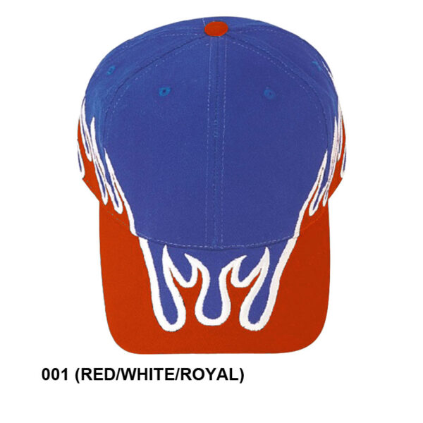 Pro Style (Constructed) Heavy Brushed Cotton Flare Cap - royal/white/red(22013)