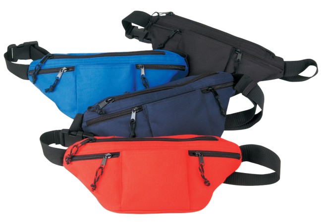 Poly 4-Zipper Fanny Pack - black, royal, navy, red (1035)