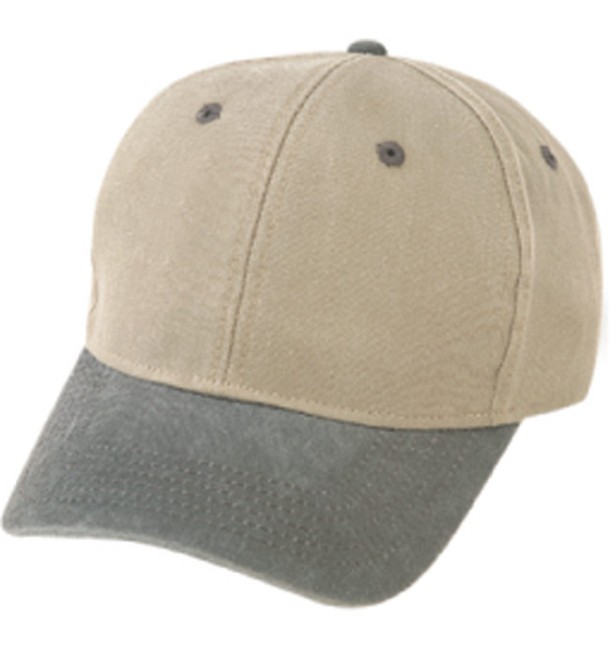 Pro Style (Constructed) Heavy Cotton Twill Cap Washed - black/khaki (21401)