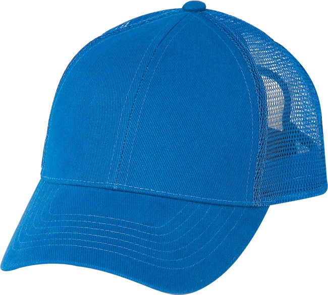 Low Crown (Constructed) 6 Panel Cotton Twill Mesh Cap - royal (23208)