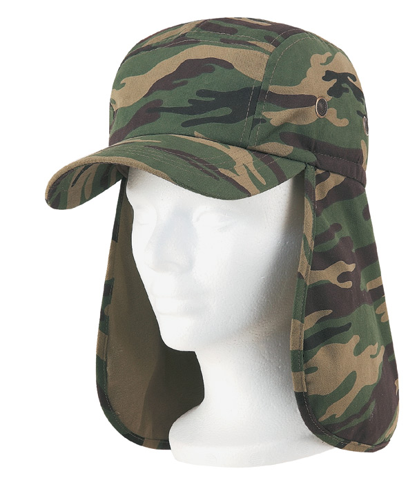 Ear Flap Camo Cotton Twill - green camo (23404)