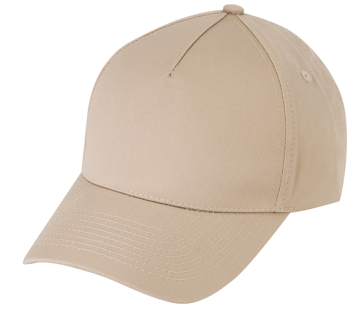 Low Crown (Constructed) 5 Panel Cotton Twill Cap - khaki (26103)