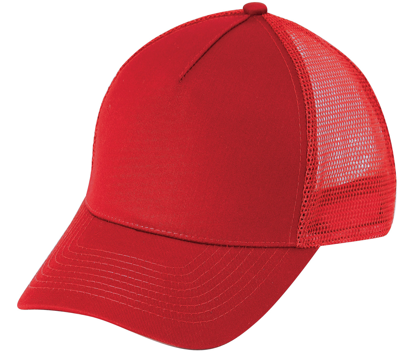 Low Crown (Constructed) 5 Panel Cotton Twill Mesh Cap - red (26105)