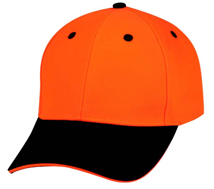 Flame Orange Cap w/ Black Bill & Flame Orange Sandwich - black/flame orange (29107)