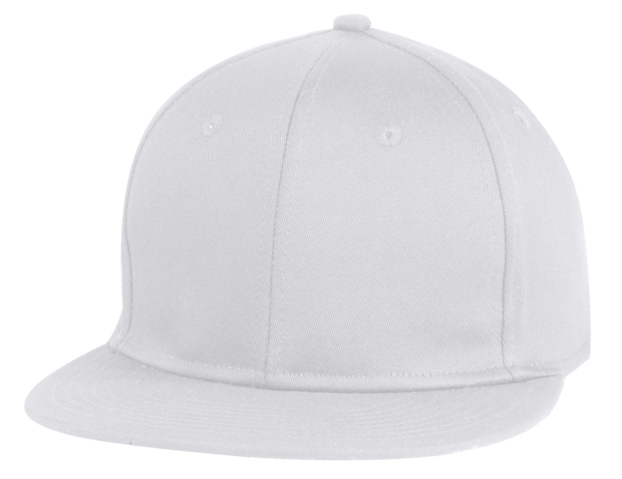 Pro Style (Constructed) Chino Cotton Twill Flexible Fit Cap w/ Flat Bill - white (29303)