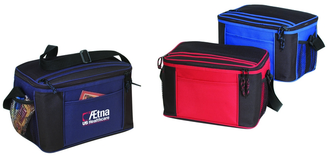 Deluxe 12 Pack Poly Cooler - navy/black, red/black, royal/black (4023)