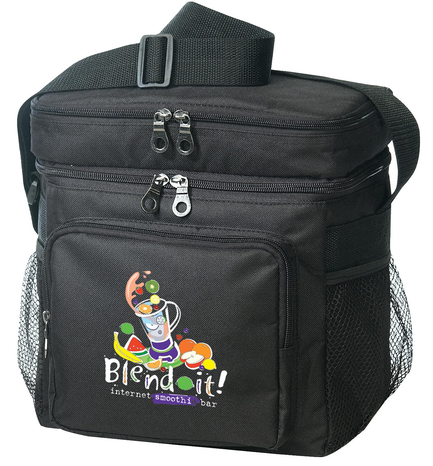 Deluxe Poly Cooler with Lunch Bag - black (4062)