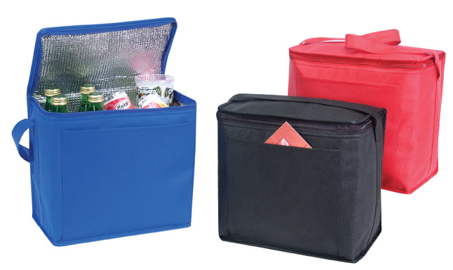 Non Woven Cooler Tote Bag - royal, black, red (4066)