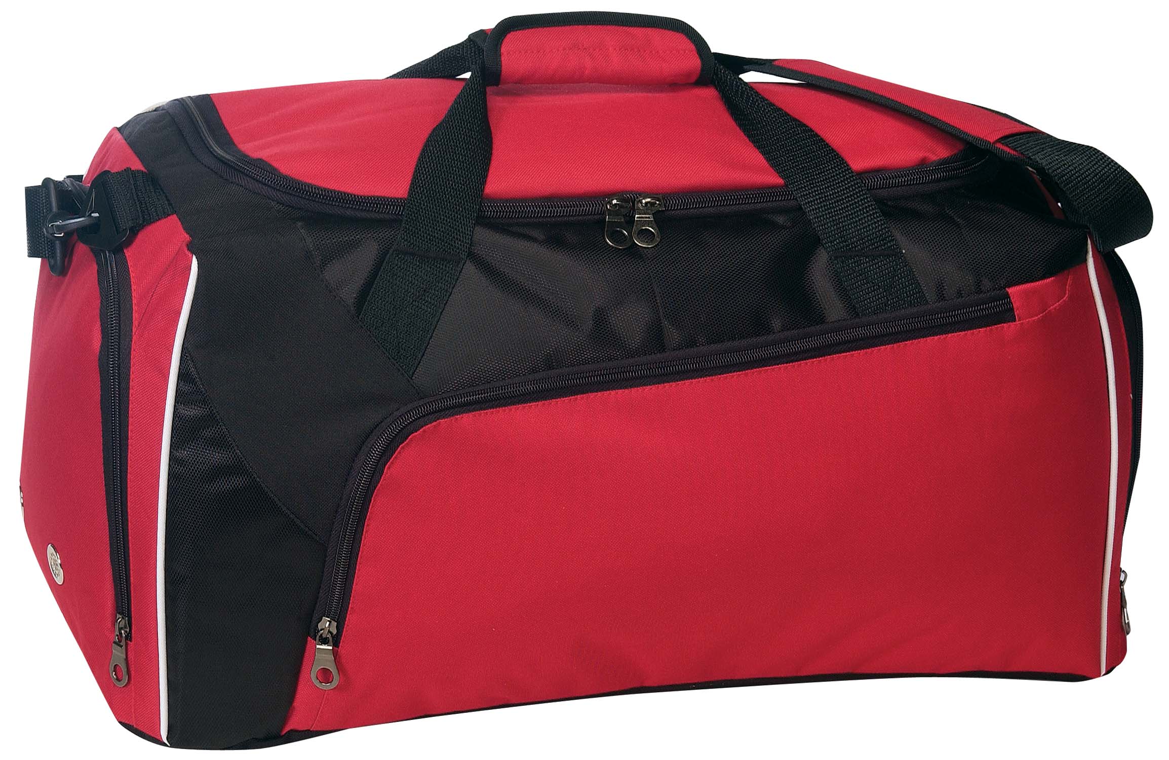 Deluxe Poly Duffel Bag with Shoe Storage - red/black (6060)