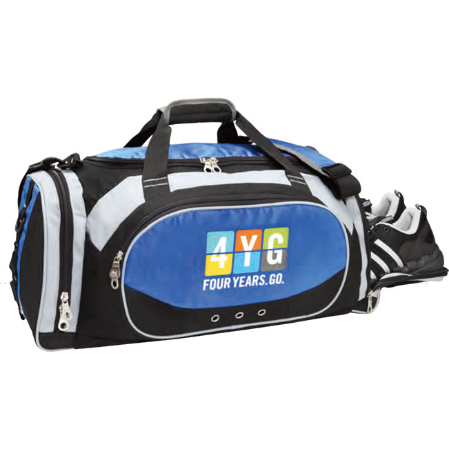 Deluxe Poly Duffel Bag with Shoe Storage - royal/black (6078)