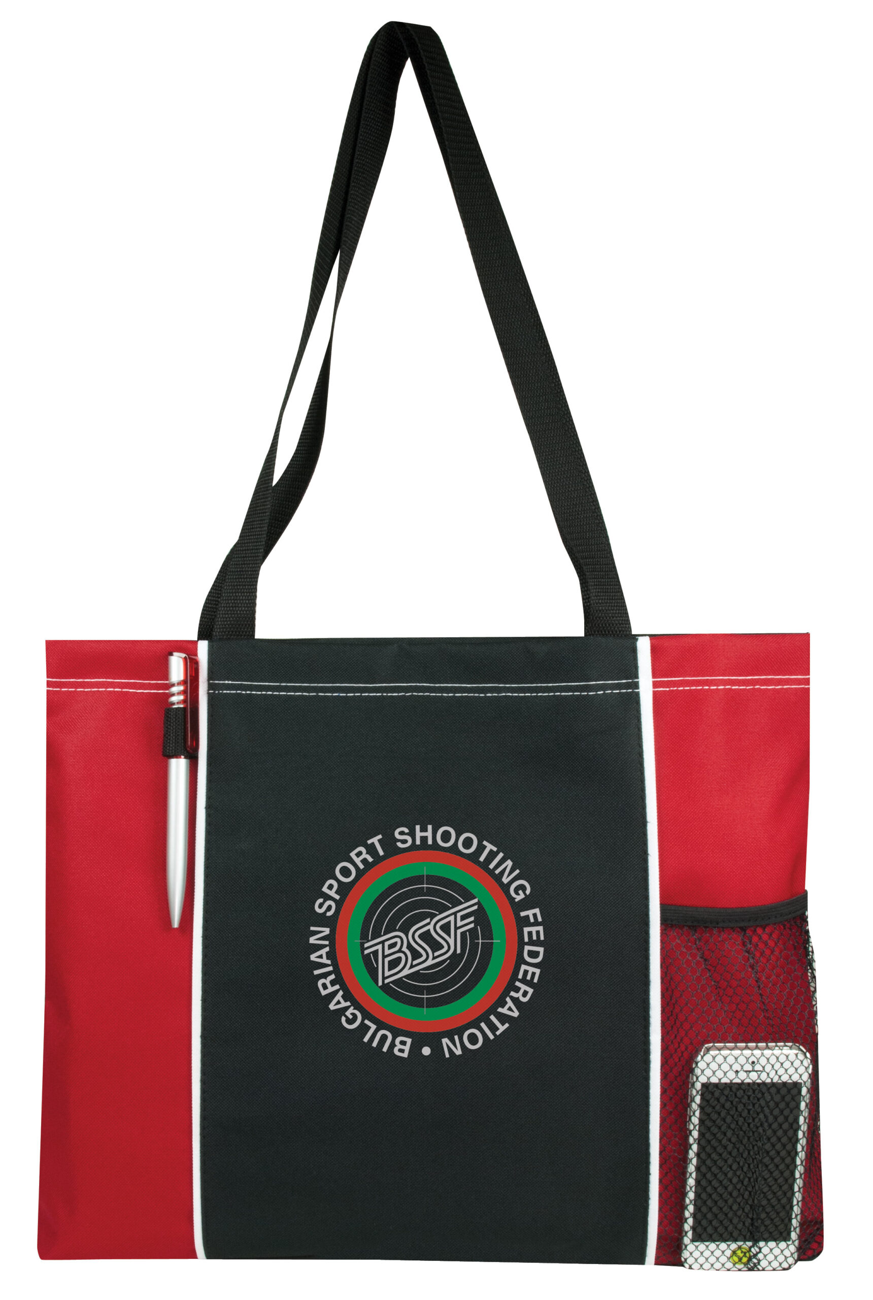 Deluxe Poly Tote Bag - red/black (BS200)