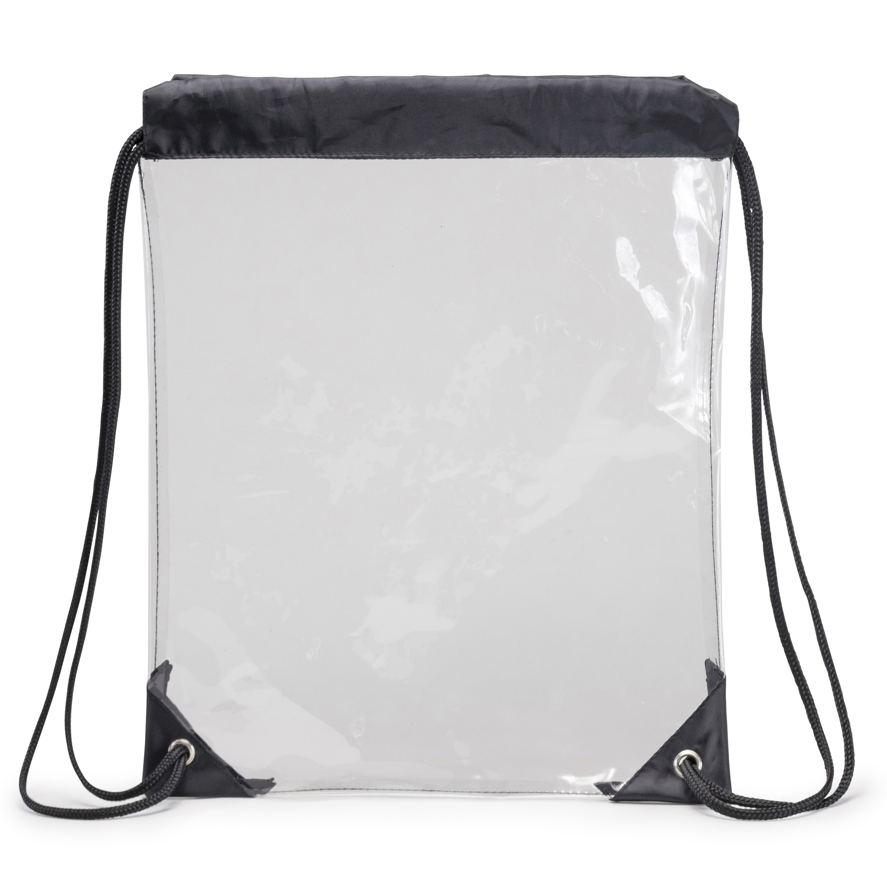 Clear Vinyl Drawstring Tote Bag w/ Black Trim (HP1107)