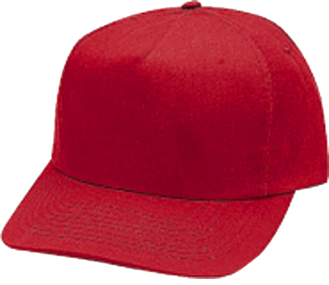 Pro Style (Constructed) 5 Panel Cotton Twill Cap - red (TGC-PS)