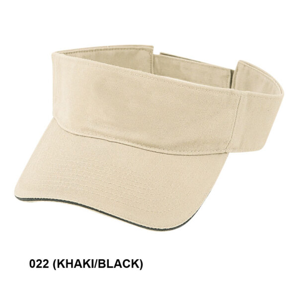 Pro Style Deluxe Cotton Twill Visor Washed w/ Sandwich Bill (21407) - Image 2