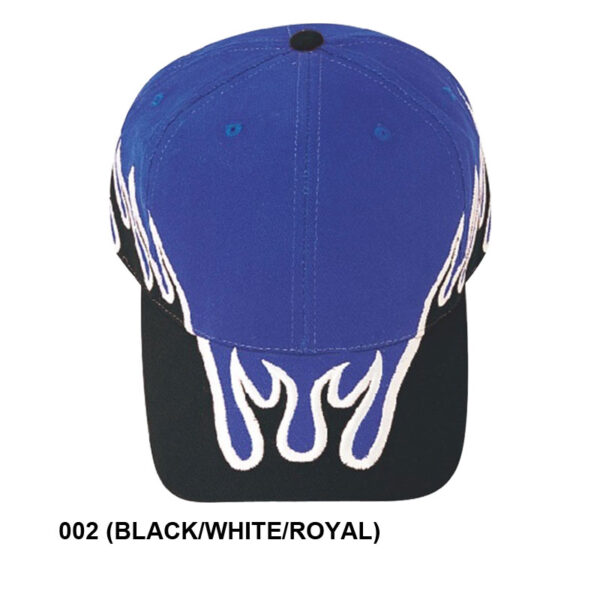 Pro Style (Constructed) Heavy Brushed Cotton Flare Cap - black/white/royal (22013)