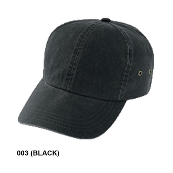 Low Crown (Unconstructed) Deluxe Polo Style Cotton Twill Normal Dyed & Cap Washed - black (22020)