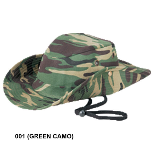 Hunting Camo Cotton Twill Safari Bucket Hat - green camo (23103)