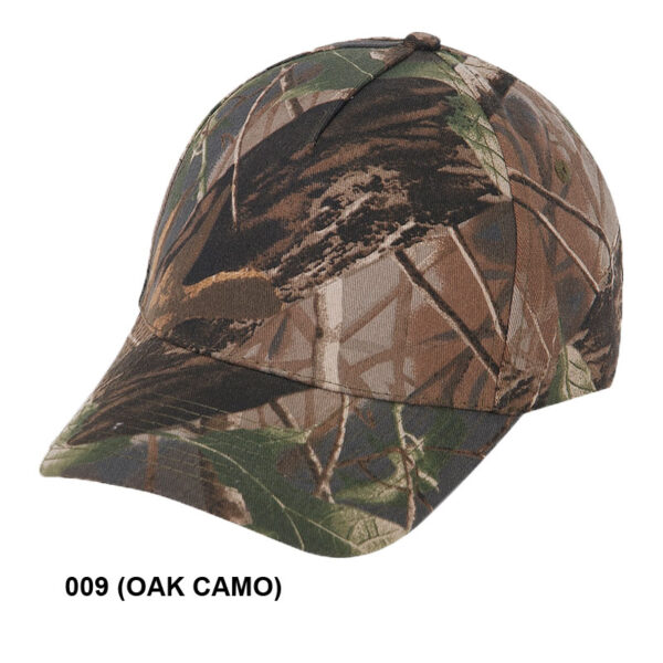 Low Crown (Constructed) 6 Panel Camo Twill Cap - oak camo (23207)