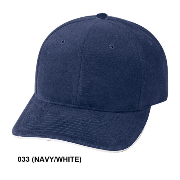 Low Crown (Unconstructed) Heavy Brushed Cotton Twill w/ Sandwich Bill - navy/white (99204)